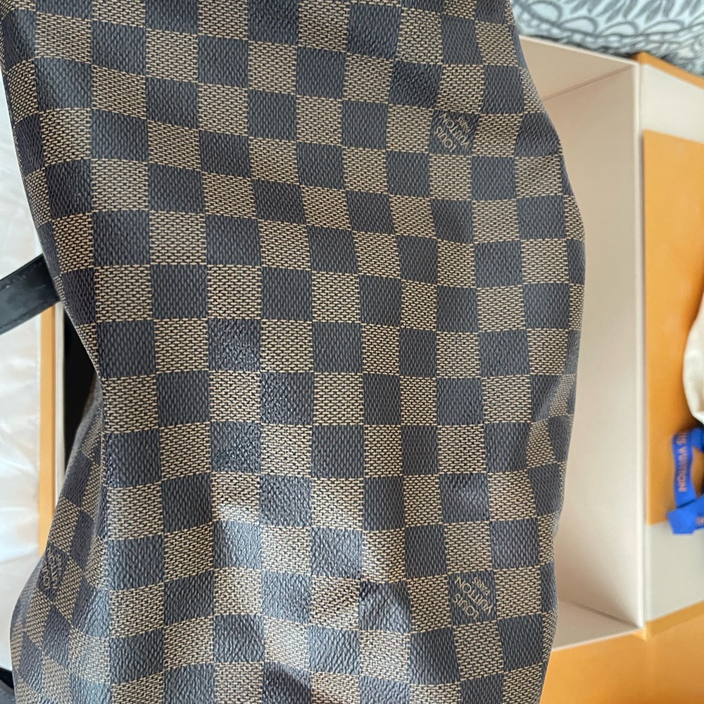 Louis Vuitton Damier Ebene Speedy Crossbody Purse and Wallet